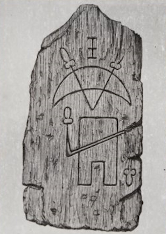 Drawing of the symbols on the stone at Inverallan.